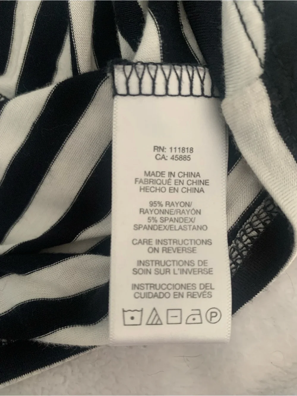 Michael Kors Black and White Striped Ruched Side Boatneck Top Size M